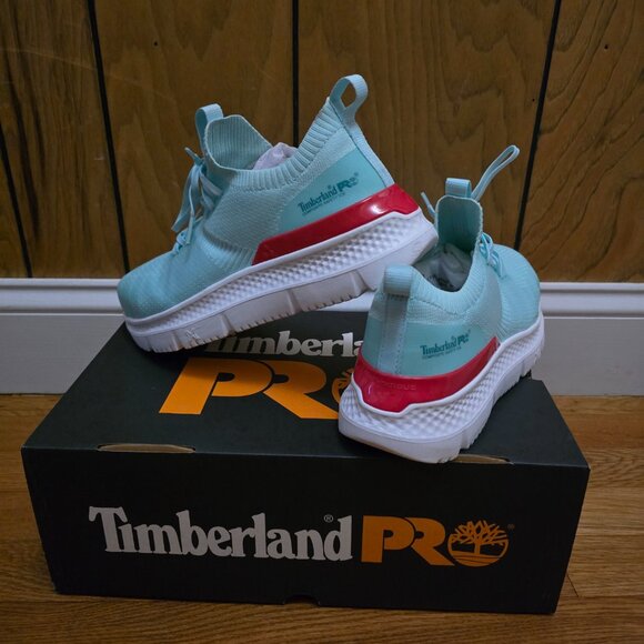 Timberland PRO Women's Serta Slip-On Light Blue Sneakers W Composite Safety Toe - Picture 10 of 11